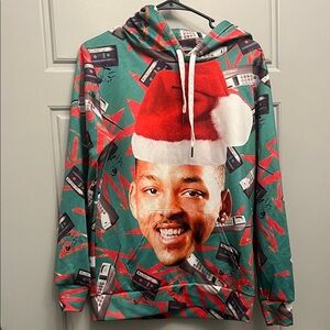 Ugly Christmas Graphic Hoodie with Santa Hat Design